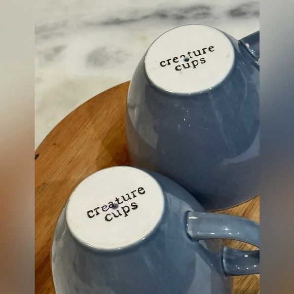 CREATURE of the Sea CUPS Hidden Octopus Cup Mug Set of 2 Blue & White 11 oz. - Picture 5 of 6